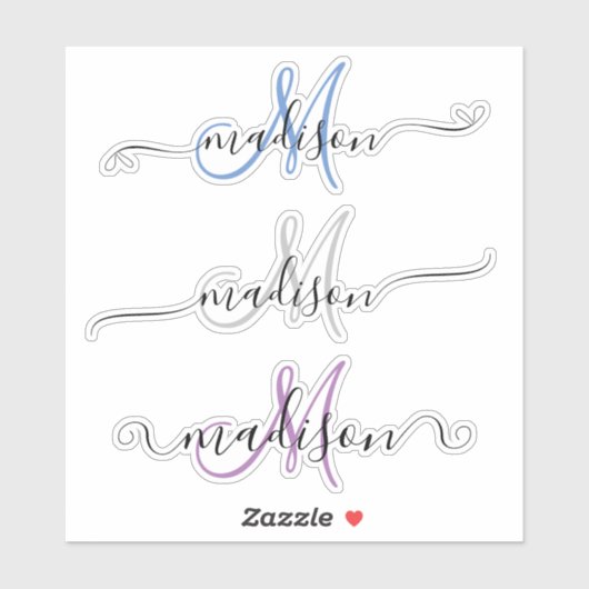 Aangepaste handgeschreven monogram kalligrafie sticker (Vel)