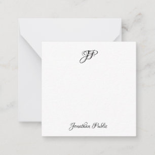 Aangepaste Handgeschreven Script Monogram Eenvoudi Notitiekaartje
