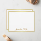 Aangepaste handgeschreven Sjabloon Gold Script Tex (Voorkant / Achterkant in situ)