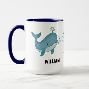 Aangepaste handgetekende leuke walvis koffiemok mok