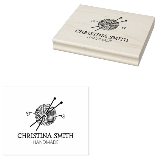 Aangepaste handheld - groot 	rubberstempel (Gestempeld)