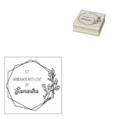Aangepaste handheld met liefde rubberstempel (Gestempeld)