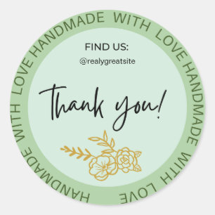 Aangepaste handleiding met liefde Dank u Ronde Sticker