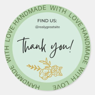 Aangepaste handleiding met liefde Dank u Ronde Sticker