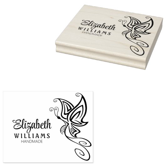 Aangepaste handleiding voor snelle vlinder groot 	rubberstempel (Gestempeld)