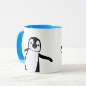 Aangepaste handlettering Naam Cute Peking Penguin Mok (Voorkant links)