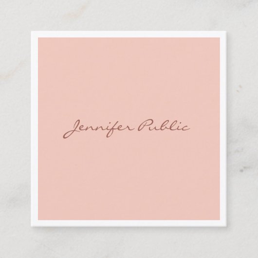 Aangepaste handschrift Script tekst Modern Elegant Vierkante Visitekaartje (Voorkant)