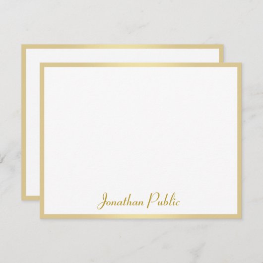 Aangepaste handschrift script tekst Sjabloon goud (Voorkant / Achterkant)