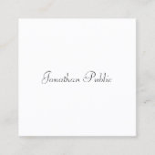 Aangepaste handschriftenscript elegante eenvoudige vierkante visitekaartje (Voorkant)