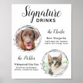 Aangepaste handtekening Drinken Dog Bar Pet Weddin Poster (Voorkant)