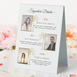 Aangepaste handtekening Drinken gouden palm bruilo
