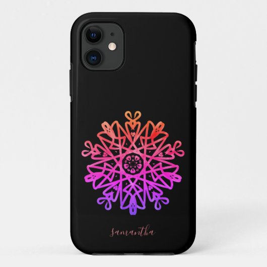 Aangepaste handtekening | Roze Paars Case-Mate iPhone Case (Achterkant)