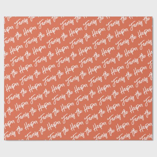 Aangepaste handtekening van familie Modern script Cadeaupapier (Vlak)