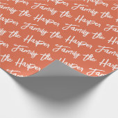 Aangepaste handtekening van familie Modern script Cadeaupapier (Hoek)