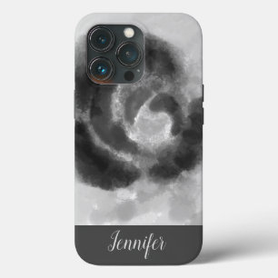 Aangepaste handtekening zwart-witte Waterverf iPhone 13 Pro Hoesje