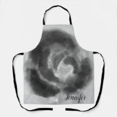 Aangepaste handtekening zwart-witte Waterverf Schort (Voorkant)