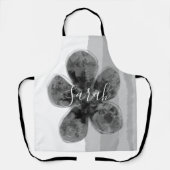 Aangepaste handtekening zwarte Floral Abstract Sch Schort (Voorkant)