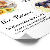 Aangepaste handtekeningdrankjes Zonnebloemen Hond  Poster (Hoek)