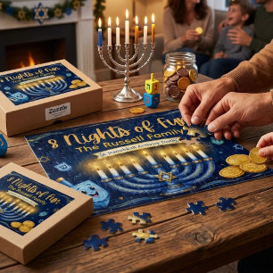 Aangepaste Hanukkah Familie Spelletjesavond Legpuz Legpuzzel