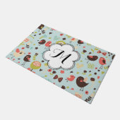 Aangepaste Happy Birds in Fields of Flowers Deurma Deurmat (Schuin)