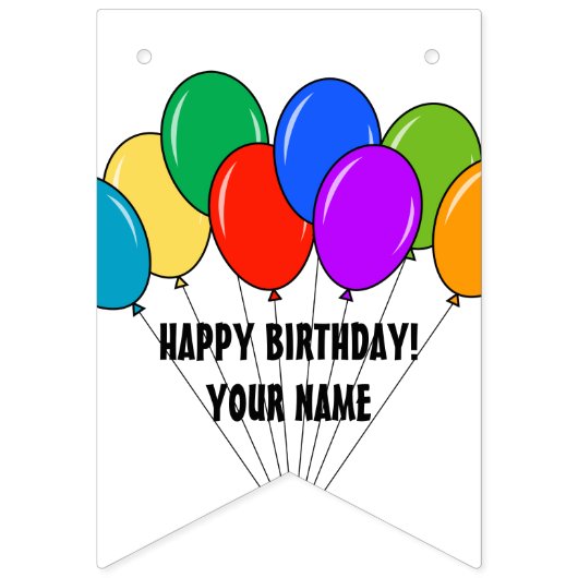 Aangepaste Happy Birthday ballonpartij bundelbanne Vlaggetjes (Eerste vlag)