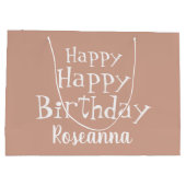 Aangepaste, Happy Birthday beige - grote cadeautas (Achterkant)