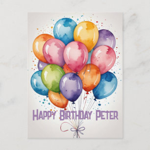 Aangepaste Happy Birthday bunch ballonnen party-ui Briefkaart