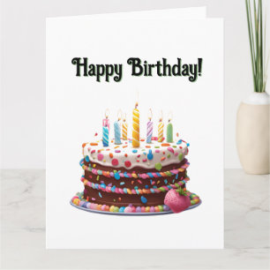 Aangepaste Happy Birthday Cake Bag Gift Party Kaart