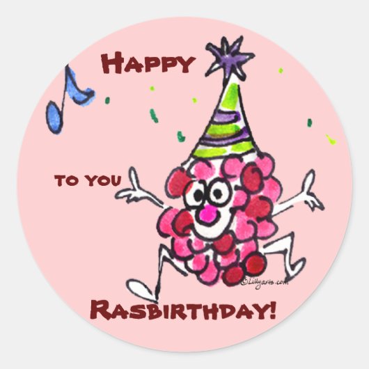 Aangepaste Happy Birthday Cartoon Labels Stickers (Voorkant)