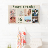 Aangepaste Happy Birthday-feest Fotocollage Banner (Insitu)