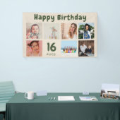 Aangepaste Happy Birthday-feest Fotocollage Banner (Beurs)