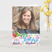 Aangepaste Happy Birthday-foto Kaart (Gele Bloem)