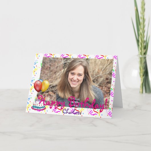 Aangepaste Happy Birthday-foto Kaart (Voorkant)