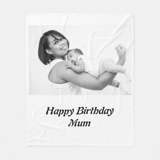 Aangepaste Happy Birthday Mum Foto Fleece Deken (Voorkant)
