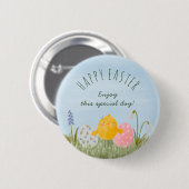 Aangepaste Happy Easter schattige waterverf Ronde Button 5,7 Cm (Voorkant /achterkant)