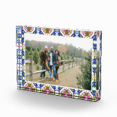 Aangepaste Happy Green Bright Blue Kerst Keepsake Fotoblokken (Rechts)