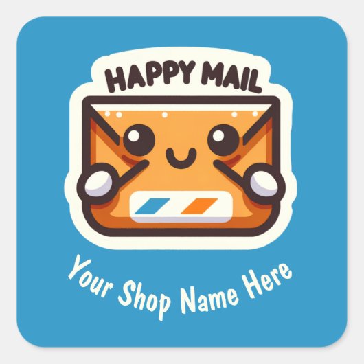 Aangepaste Happy Mail Stickers voor kleine bedrijv (Voorkant)