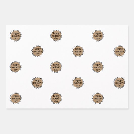 Aangepaste HAPPY MOEDERDAG Scalloped Edge Gift Inpakpapier Vel (Voorkant)