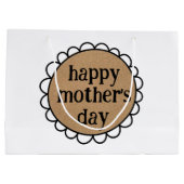 Aangepaste HAPPY MOEDERDAG Scalloped Edge Groot Cadeauzakje (Achterkant)