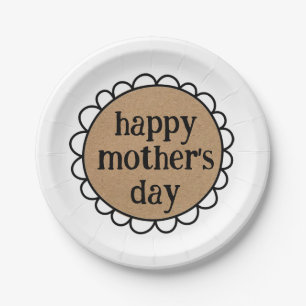 Aangepaste HAPPY MOEDERDAG Scalloped Edge Papieren Bordje