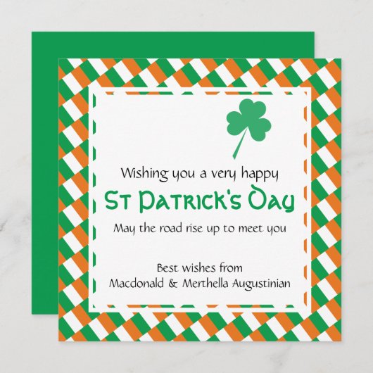 Aangepaste HAPPY ST PATRICK DAG Feestdagenkaart (Voorkant / Achterkant)