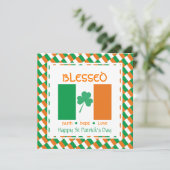Aangepaste HAPPY ST PATRICK DAG Shamrock Blessed Feestdagenkaart (Staand voorkant)