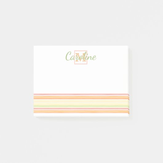 Aangepaste Happy Sunny Summer Waterverf Art Stripe Post-it® Notes (Voorkant)