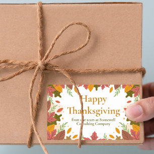 Aangepaste Happy Thanksgiving Herfst Business Mark Rechthoekige Sticker