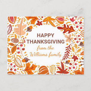 Aangepaste Happy Thanksgiving-herfst leest Briefkaart