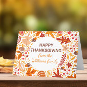 Aangepaste Happy Thanksgiving-herfstleien gevouwen Feestdagen Kaart
