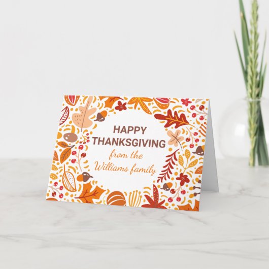 Aangepaste Happy Thanksgiving-herfstleien gevouwen Feestdagen Kaart (Voorkant)