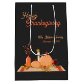 Aangepaste Happy Thanksgiving Medium Cadeauzakje (Achterkant)