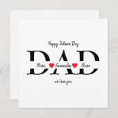 Aangepaste Happy Vaderdag Flat Kaart met Kinder na (Voorkant / Achterkant)