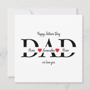 Aangepaste Happy Vaderdag Flat Kaart met Kinder na